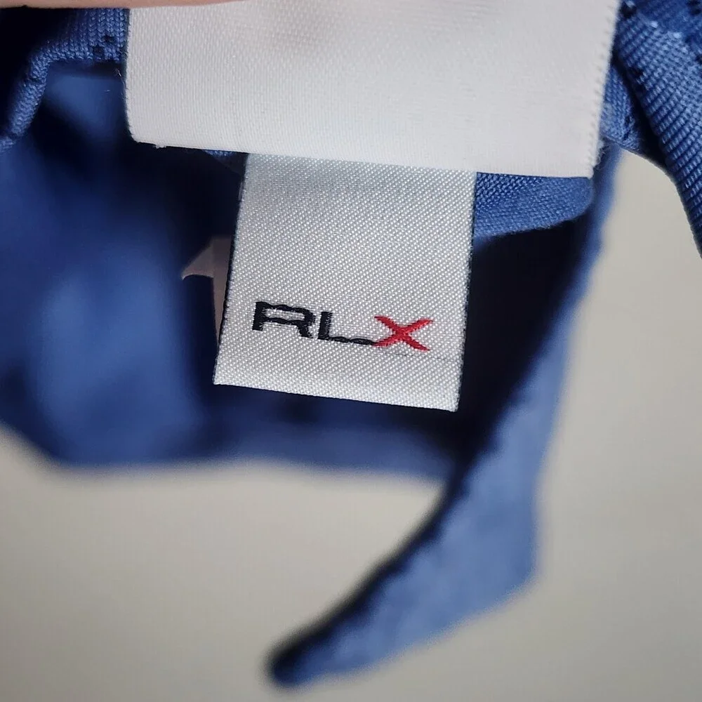 RLX Ralph Lauren Polo Shirt Mens 2XL Blue Geometric Wicking Golf Performance